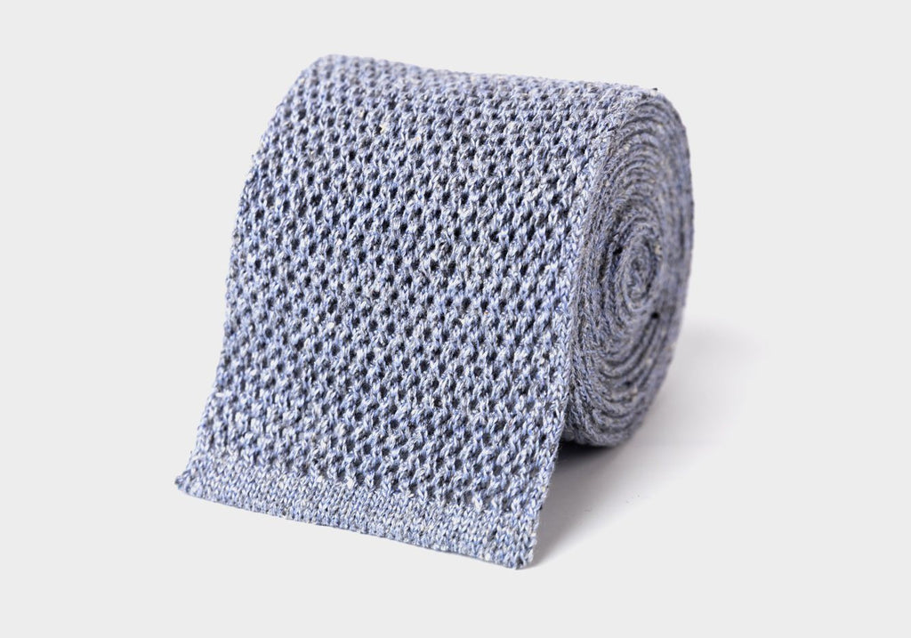 The Light Blue Wilshire Knit Tie Tie- Ledbury