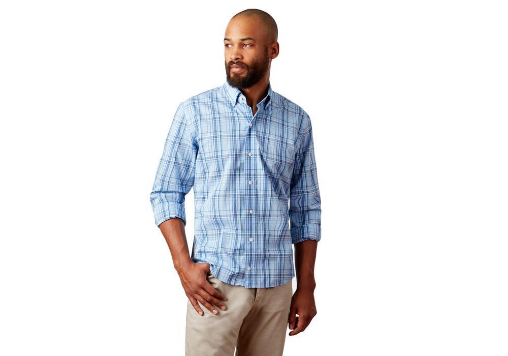 The Light Blue Vaughan Plaid Casual Shirt Casual Shirt- Ledbury