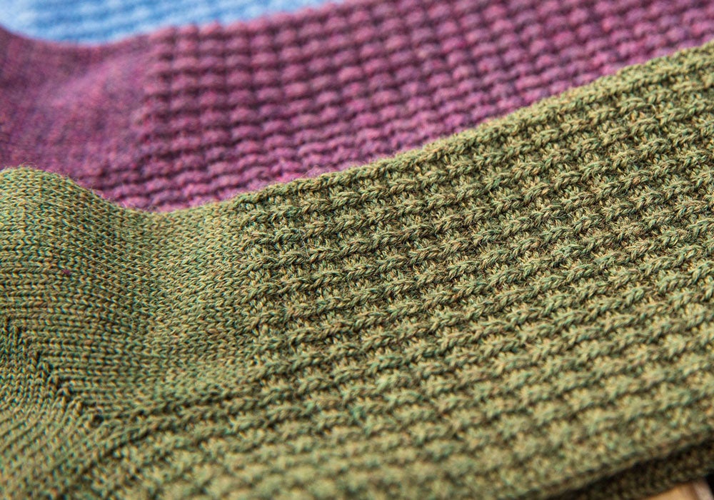 Druthers Olive Merino Wool Waffle Sock Socks- Ledbury