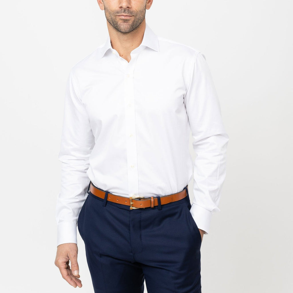 The White King Fine Twill Custom Shirt Custom Dress Shirt- Ledbury