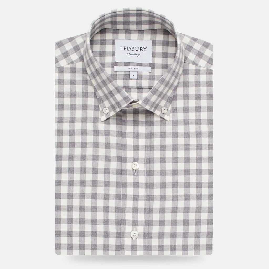 The Grey Heather Rhodes Heathered Gingham Casual Shirt Casual Shirt- Ledbury