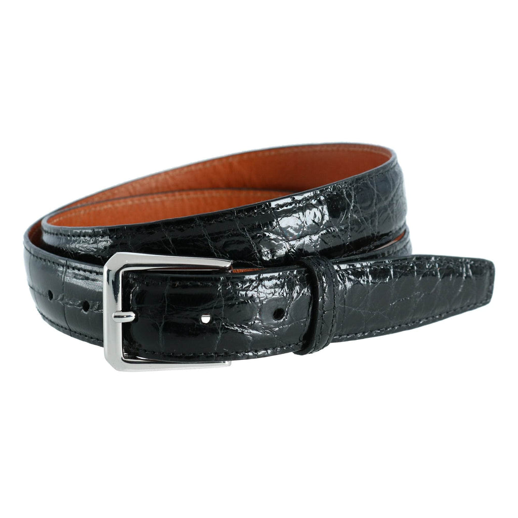 Trafalgar Black Genuine Glazed Alligator Belt Belt- Ledbury