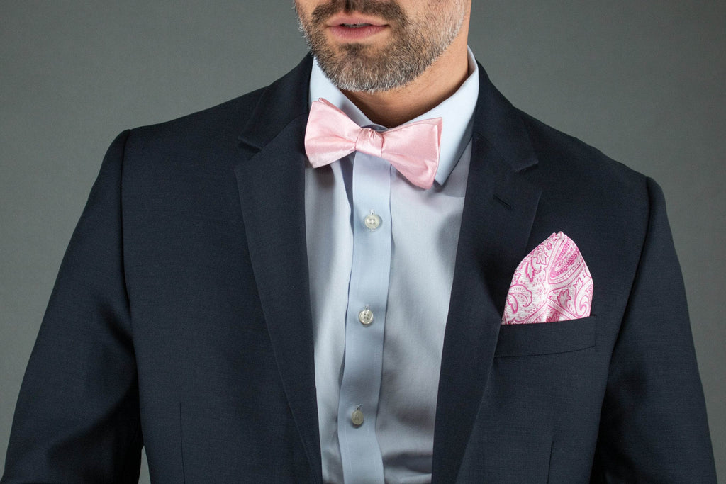 Trafalgar Sutton Pink Silk Bow Tie Bowtie- Ledbury