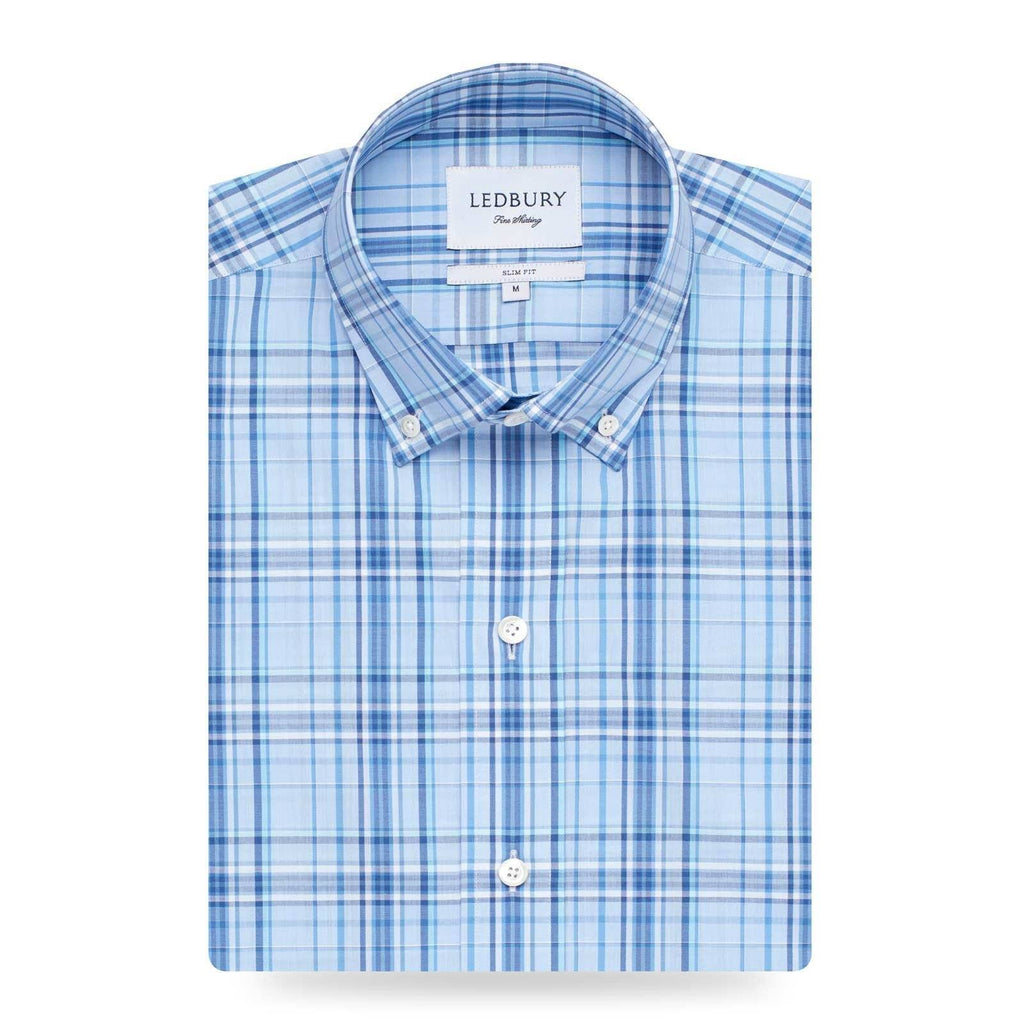 The Light Blue Vaughan Plaid Casual Shirt Casual Shirt- Ledbury