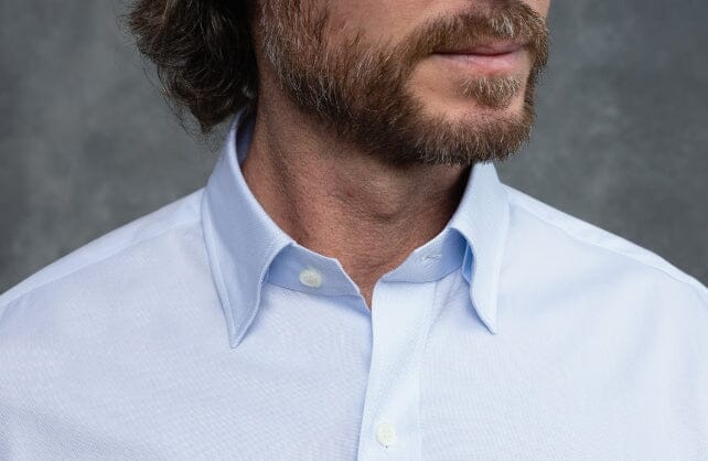White Dress Shirt Navy Buttons Fine Twill | Ledbury White Dress Shirt Navy Buttons Fine Twill | Ledbury